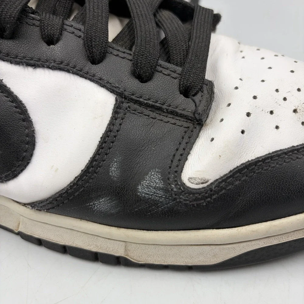 Nike Dunk Low Panda Mens 10 Black White Leather Low Top Sneakers DD1391-100